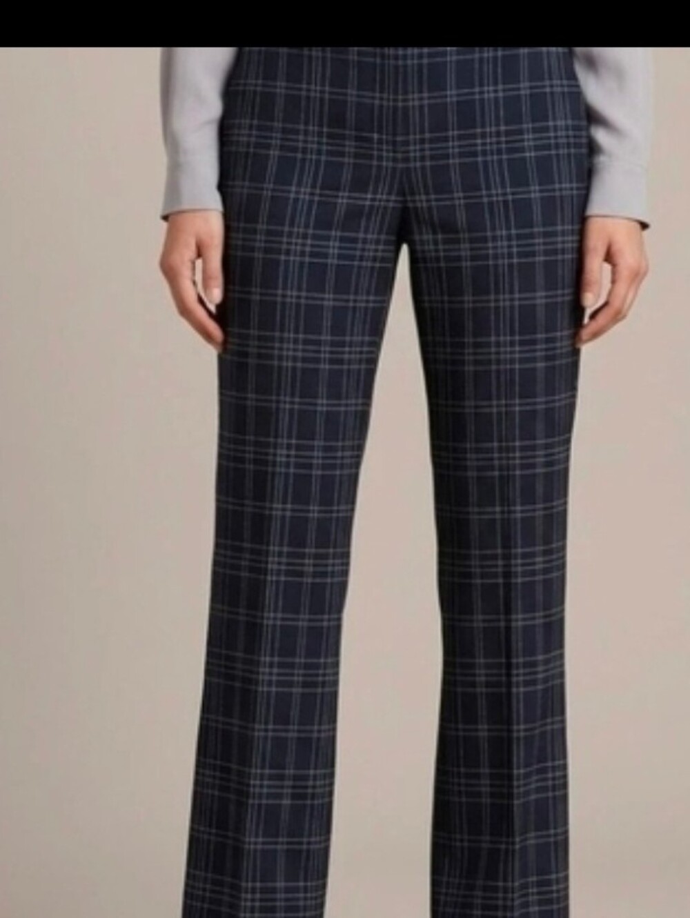 Banana Republic Women’s Plaid Dress Pants Black Gray Size 4